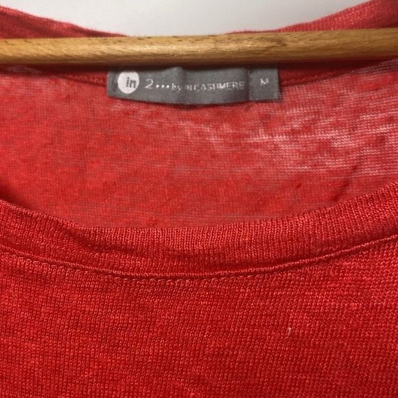 In2 by InCashmere 100% Linen Ruffle Sleeve Size M - Picture 4 of 4